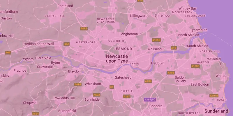 Newcastle map